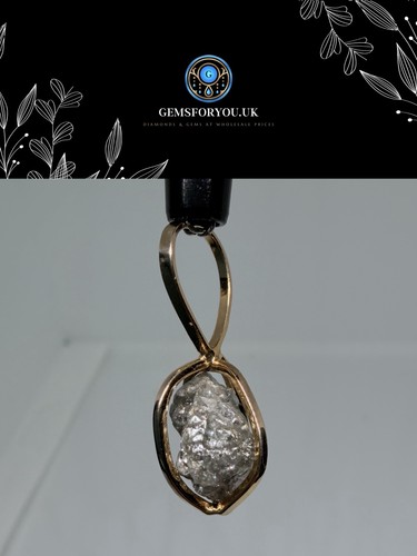 Gold rough diamond cage - 9k,